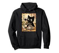 Gato japonés Anime café té Chino Kawaii Gatito Lindo Sudadera con Capucha