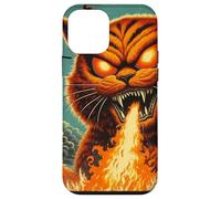 Gato Japonés Catzilla Monstruo Kaiju Gato Kanagawa Wave Japón Carcasa para iPhone 12 mini