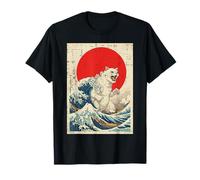 Gato japonés de Gran Ola Monstruo Catzilla Arte Hombres Mujeres niños Camiseta