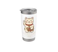 Gato japonés de la suerte Tokio Japón Maneki Neko Kawaii Koban Vaso térmico de acero inoxidable de doble pared