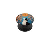 Gato Japonés Mirando Al Sol PopSockets PopGrip Adhesivo