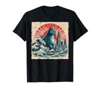 Gato japonés Monster Great Wave City Ukiyo-e Hombres Mujeres Niños Camiseta
