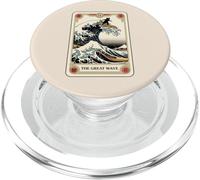 Gato japonés navegando por la Gran Ola Fuera de la Carta del Tarot de Kanagawa PopSockets PopGrip para MagSafe
