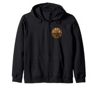 Gato japonés Samurai guardián Medieval vidriera Sudadera con Capucha