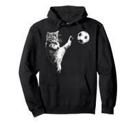Gato Jugando Pelota de fútbol Divertido Gatito fútbol Patada Amante del Gato Sudadera con Capucha