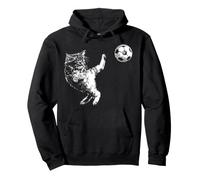 Gato Jugando Pelota de fútbol Divertido Gatito Patada de fútbol Sudadera con Capucha
