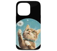 Gato juguetón con diente de león para un estado de ánimo alegre Carcasa para iPhone 13 Pro