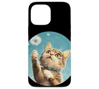Gato juguetón con diente de león para un estado de ánimo alegre Carcasa para iPhone 13 Pro Max