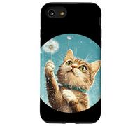 Gato juguetón con diente de león para un estado de ánimo alegre Carcasa para iPhone SE (2020) / 7 / 8