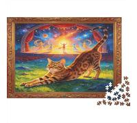 Gato Juguetón Escena de Teatro Mágico Puzzle de 1000 Piezas Papel Puzzle para Adultos Estilo Fantasía Juego de Puzzle 1000 Piezas Relajación Hogar 38x26cm/1000pcs