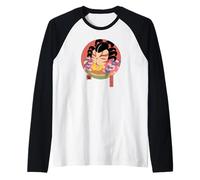 Gato Kabuki Takoyaki Estilo japonés Ukiyo-e Camiseta Manga Raglan