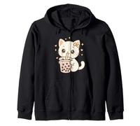 Gato Kawaii Boba Lindo Estética Japonesa Sudadera con Capucha