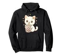 Gato Kawaii Boba Lindo Estética Japonesa Sudadera con Capucha