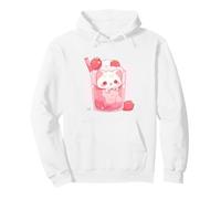 Gato Kawaii Chibi salpicando en Leche de Fresa Dulce Arte Lindo Sudadera con Capucha