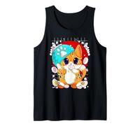 Gato Kawaii Comiendo Fideos Ramen Lindo Gatito Anime Manga Camiseta sin Mangas