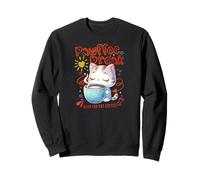 Gato Kawaii con café, Bonito diseño de cafeína y felino Sudadera