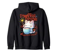 Gato Kawaii con café, Bonito diseño de cafeína y felino Sudadera con Capucha