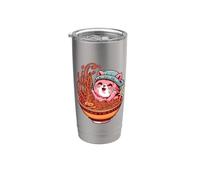Gato kawaii con cuenco de ramen Vaso térmico de acero inoxidable de doble pared
