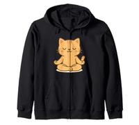 Gato Kawaii de Yoga. Lindo Gato en Pose de meditación. Sudadera con Capucha