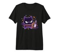 Gato Kawaii Espeluznante Cuchillo Halloween Camiseta Premium