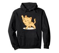 Gato Kawaii estirando. Lindo Gato Antes del Entrenamiento. Sudadera con Capucha