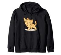 Gato Kawaii estirando. Lindo Gato Antes del Entrenamiento. Sudadera con Capucha