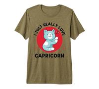 Gato Kawaii I Just Really Love Cute Capricornio Lover Camiseta Premium