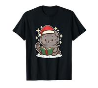 Gato Lee Libro en Navidad Camiseta