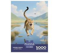 Gato Leopardo 1000 Piece Puzzle Games for Adults Perfect for Relaxation Jigsaw Puzzle Animaleses Home Decoration for The Whole Family 38x26cm/1000pcs