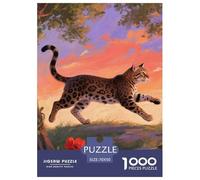 Gato Leopardo 1000 Piece Puzzle Games for Adults with Extra Fun Challenges Jigsaw Puzzle Animaleses Home Decors for Boys and Girls 70x50cm/1000pcs