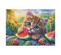 Gato Lindo Entre Flores densas Puzzles 500 Piezas DIY Creativo Rompecabezas Familiar para Toda La Familia Juguete Educativo Aliviar Estrés Decorativo 500 PCS