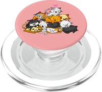 Gato Lindo Gatito Pila Gatos Anime Kawaii Neko Regalo PopSockets PopGrip para MagSafe