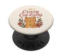 Gato Lindo para Chica Adicta a los Felinos - Ventilador de Gatos PopSockets PopGrip Adhesivo