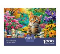 Gato Lindo Rompecabezas 1000 Pieza, Puzzle Difícilpara Adultos, Puzzle DIY para Juegos Familiares Rompecabezas 52x38cm/1000pcs