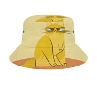 Gato Loco Sombrero De Cubo Plegable Sombrero De Sol Divertido Gorra Playa para Viaje Verano Senderismo
