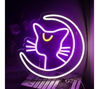Gato Luna Letreros De Neón Led Cat Neon Light Para Dormitorio Decoración De Pared Letreros De Neón Usb Para Dormitorio Cumpleaños Fiesta De Bodas Juguete