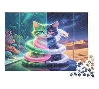 Gato Mágico Universo Fantasía Puzzle de 1000 Piezas Papel Puzzle para Adultos Relajación Familia Concentración Regalo Decoración Hogar 38x26cm/1000pcs