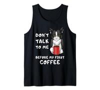 Gato Malhumorado Humor Café Mañana Divertido Camiseta sin Mangas