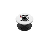 ¿Gato Malvado con qué? Humor sarcástico para los Amantes de Las Mascotas PopSockets PopGrip Adhesivo