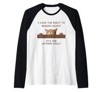Gato Malvado Tengo Derecho a Permanecer en Silencio para los Amantes de los Gatos Camiseta Manga Raglan