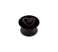 Gato Mamá Corazón Huellas Estéticas Lindas Patas Rosa PopSockets PopGrip Adhesivo
