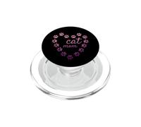 Gato Mamá Corazón Huellas Estéticas Lindas Patas Rosa PopSockets PopGrip para MagSafe
