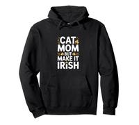 Gato Mamá Pero Hazlo Humor Trébol Irlandés Sudadera con Capucha