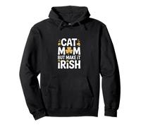 Gato Mamá Pero Hazlo Humor Trébol Irlandés Sudadera con Capucha