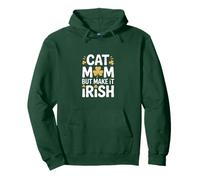 Gato Mamá Pero Hazlo Humor Trébol Irlandés Sudadera con Capucha