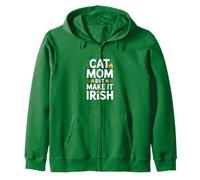 Gato Mamá Pero Hazlo Humor Trébol Irlandés Sudadera con Capucha