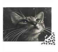 Gato Manchado Puzzle De 1000 Rompecabezas De Madera Piezas, 1000 Piezas Rompecabezas Adultos, Entretenimento Adecuado para Decoración del Cerdoar Y como Regalo 1000pcs (75x50cm)