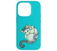 Gato Mandala Espiritual Turquesa maullido Carcasa para iPhone 14 Pro