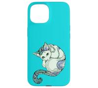Gato Mandala Espiritual Turquesa maullido Carcasa para iPhone 15