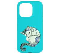 Gato Mandala Espiritual Turquesa maullido Carcasa para iPhone 15 Pro